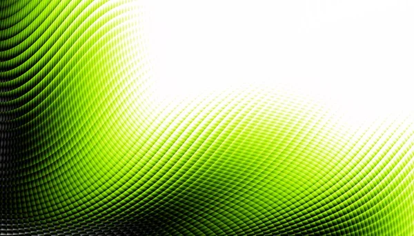 Abstrakt Digitalt Fraktalmönster Horisontell Inriktning Uttryckande Kurvig Grön Linje Vit — Stockfoto