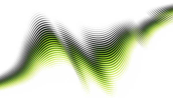 Abstract Digitaal Fractal Patroon Horizontale Oriëntatie Expressieve Gebogen Groene Lijn — Stockfoto