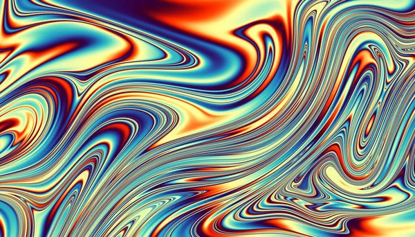 概要ディジタルフラクタルパターン 水平方向 サイケデリック波状テクスチャ — ストック写真