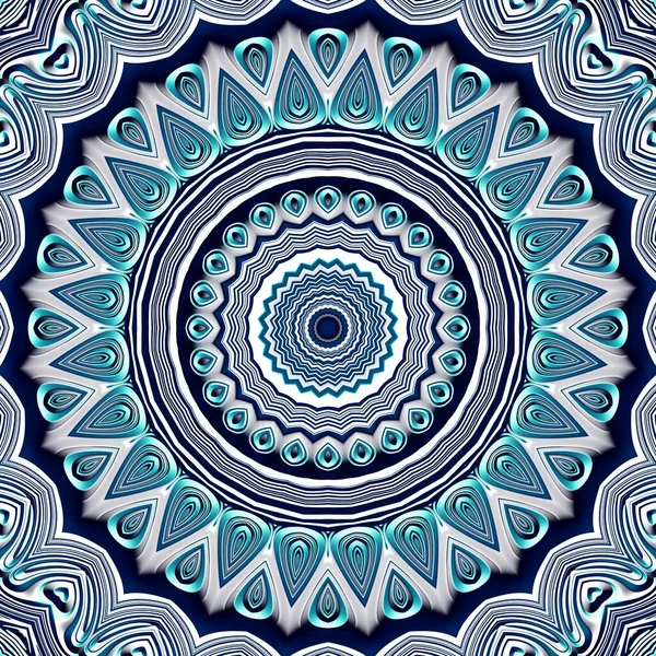 Soyut dijital fraktal model. Yuvarlak mandala dekoratif desen.