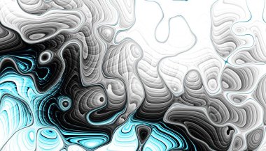 Soyut dijital fraktal model. Psikedelik dalgalı doku.