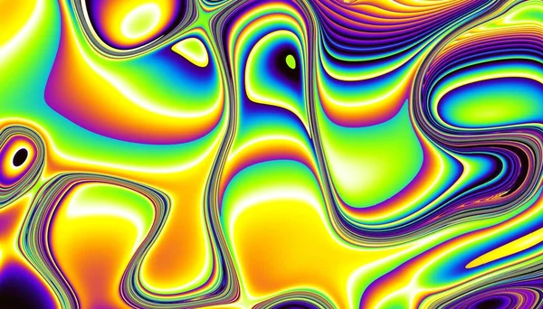 Abstraktní Digitální Fraktál Psychedelická Vlnitá Textura — Stock fotografie