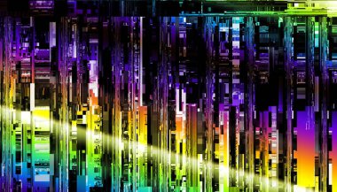 Soyut model. Soyut gelecek geometrik fraktal görüntüsü. Yatay arkaplan.