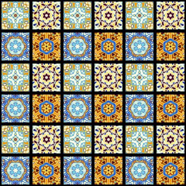 Soyut model. Mozaik sanat süsleme dokusu. Kusursuz kare desen.