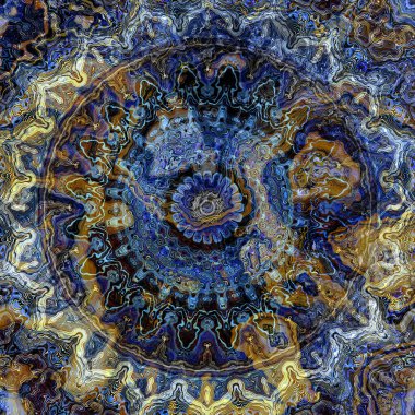 Klasik grunge mandala süs deseni. Kare arkaplan.