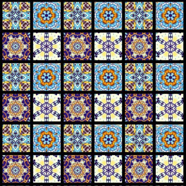 Karelerin soyut dekoratif desenleri. Mozaik sanat süsleme dokusu.