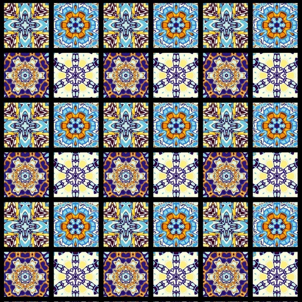stock image Abstract ornamental decorative pattern of squares. Mosaic art ornamental texture.
