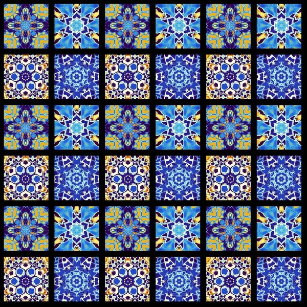 Abstraktes Ornamentales Muster Von Quadraten Mosaik Kunst Ornamentale Textur — Stockfoto