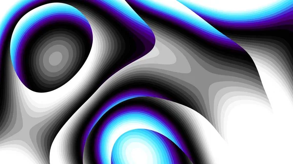 Abstract Digital Art Fractal Pattern Expressive Curved Blue Line White — Stock Photo, Image
