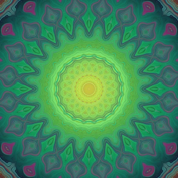 Vintage Grunge Mandala Ornament Pattern Square Background Marble Effect — Stock Photo, Image