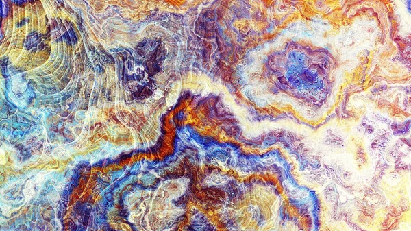 Abstract Digital Fractal Pattern Imitation Marble Texture Horizontal Background Aspect — Stock Photo, Image