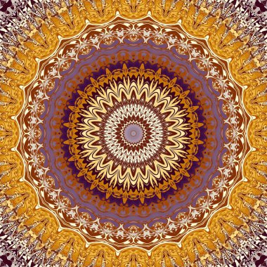 Soyut dijital fraktal model. Yuvarlak mandala dekoratif desen.