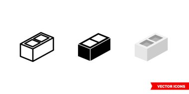 3 tipli blok simgesi. İzole vektör işareti sembolü.