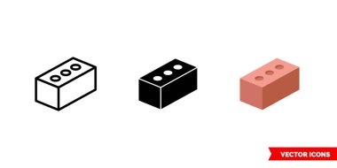 Üç tipli tuğla simgesi. İzole vektör işareti sembolü.