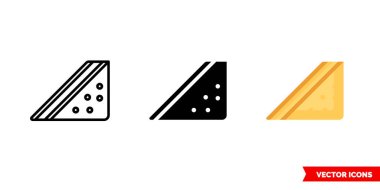 3 çeşit sandviç ikonu. İzole vektör işareti sembolü.