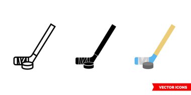 3 tip hokey ikonu. İzole vektör işareti sembolü.