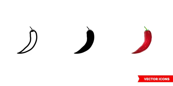 Üç çeşit kırmızı biber ikonu. İzole vektör işareti sembolü.