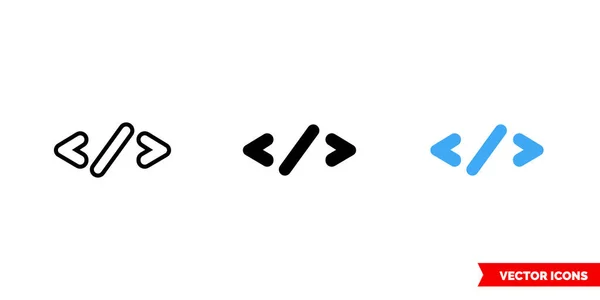 Icône de codage de 3 types. Symbole de signe vectoriel isolé. — Image vectorielle