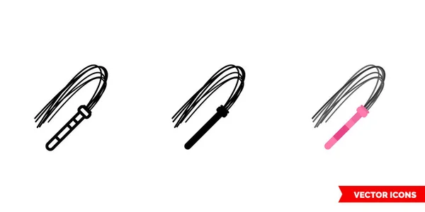 Látigo de cuero sexual icono de 3 tipos. Signo vectorial aislado símbolo . — Archivo Imágenes Vectoriales