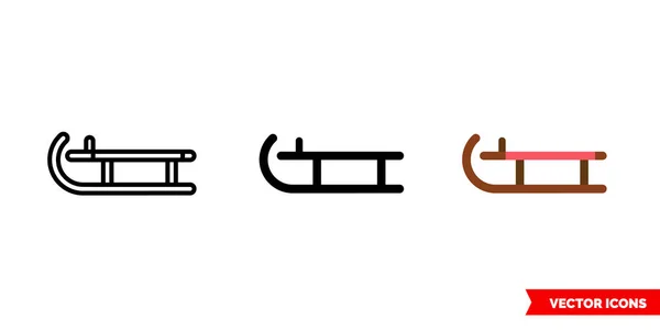 3种类型的雪橇图标。孤立的矢量符号符号. — 图库矢量图片