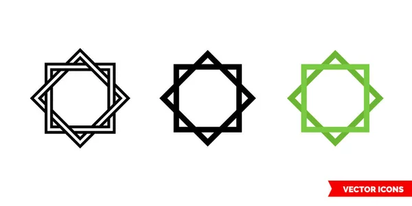 3 tipli Octagram simgesi. İzole vektör işareti sembolü.