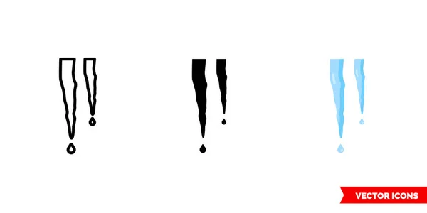 3 tipli buz saçağı simgesi. İzole vektör işareti sembolü.