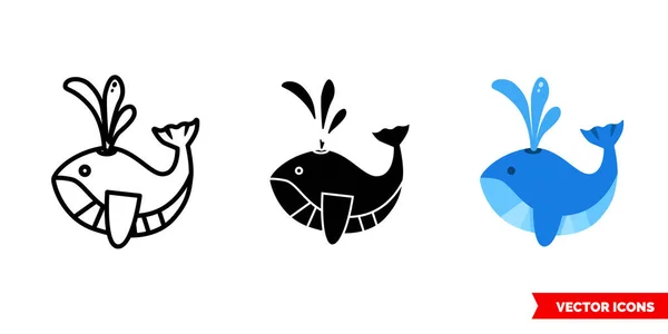 Wal-Symbol von 3 Arten. Isoliertes Vektorzeichensymbol. — Stockvektor