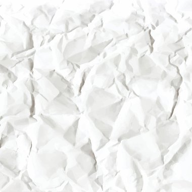 Gri sayfa buruşmuş kağıt dokusu. İzole edilmiş vektör çizimi..