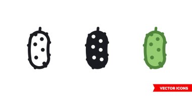 Üç çeşit salatalık ikonu. İzole vektör işareti sembolü.