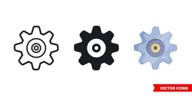 3 tip vites simgesi. İzole vektör işareti sembolü.