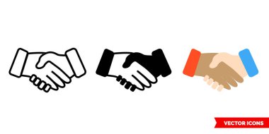 Üç tip tokalaşma simgesi. İzole vektör işareti sembolü.