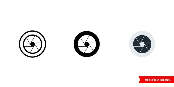 Icono de lente de cámara de 3 tipos. Signo vectorial aislado símbolo . — Vector de stock