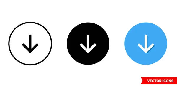 3 tip simgeyi aşağıya kaydır. İzole vektör işareti sembolü.