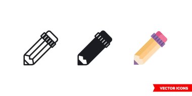 3 tipli kalem simgesi. İzole vektör işareti sembolü.