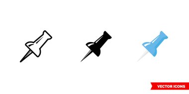 3 tipli iğne simgesi. İzole vektör işareti sembolü.