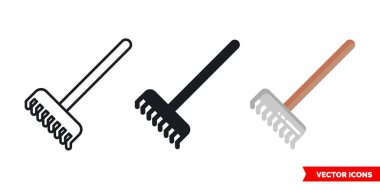 3 tip tırmık simgesi. İzole vektör işareti sembolü.