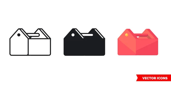 Icona Toolbox di 3 tipi. Simbolo del segno vettoriale isolato. — Vettoriale Stock