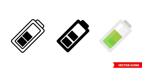 Icône de batterie de 3 types. Symbole de signe vectoriel isolé. — Image vectorielle
