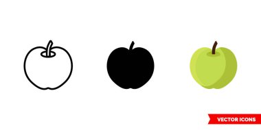 Elma ikonu 3 tip. İzole vektör işareti sembolü.