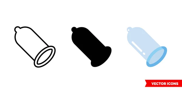3 tip prezervatif ikonu. İzole vektör işareti sembolü. — Stok Vektör