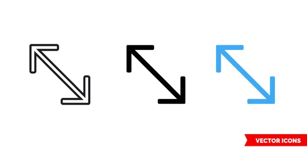 Icono de flecha diagonal de 3 tipos. Signo vectorial aislado símbolo . — Vector de stock