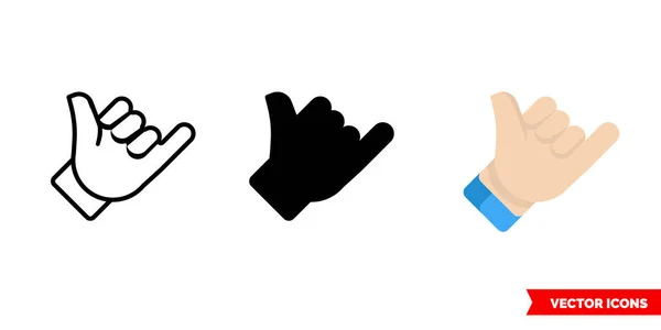 Üç tip jest simgesi çağır. İzole vektör işareti sembolü.