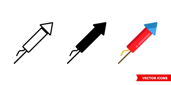 Ikona ohňostroje 3 typů. Izolovaný symbol vektorové značky. — Stockový vektor