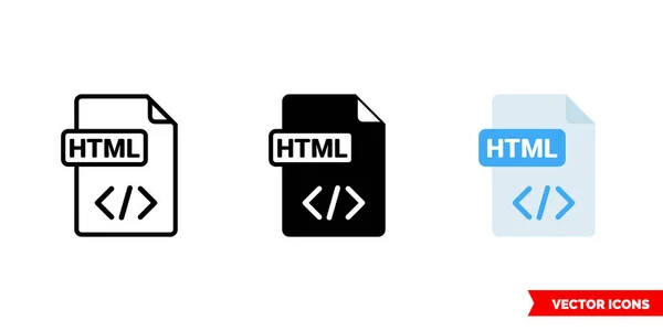 3 tipli HTML dosya simgesi. İzole vektör işareti sembolü.