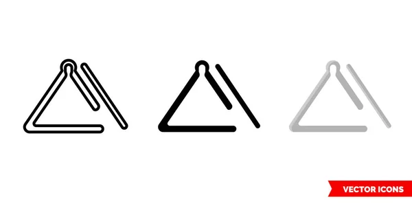 Icona musicale a triangolo di 3 tipi. Simbolo del segno vettoriale isolato. — Vettoriale Stock