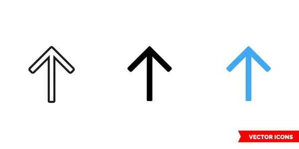 Ikona strzałki w górę 3 typów. Odizolowany symbol znaku wektora. — Wektor stockowy