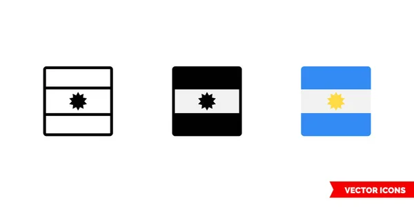 Значок флага Аргентины 3 типа. Изолированный символ вектора . — стоковый вектор