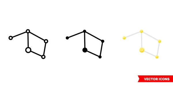 Icône de constellations de 3 types. Symbole de signe vectoriel isolé. — Image vectorielle