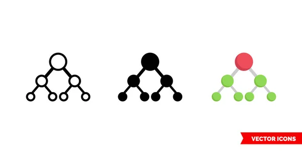 Hierarchische Struktur Symbol von 3 Typen. Isoliertes Vektorzeichensymbol. — Stockvektor