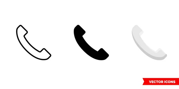 Pictograma de telefon de 3 tipuri. Simbolul vectorial izolat . — Vector de stoc
